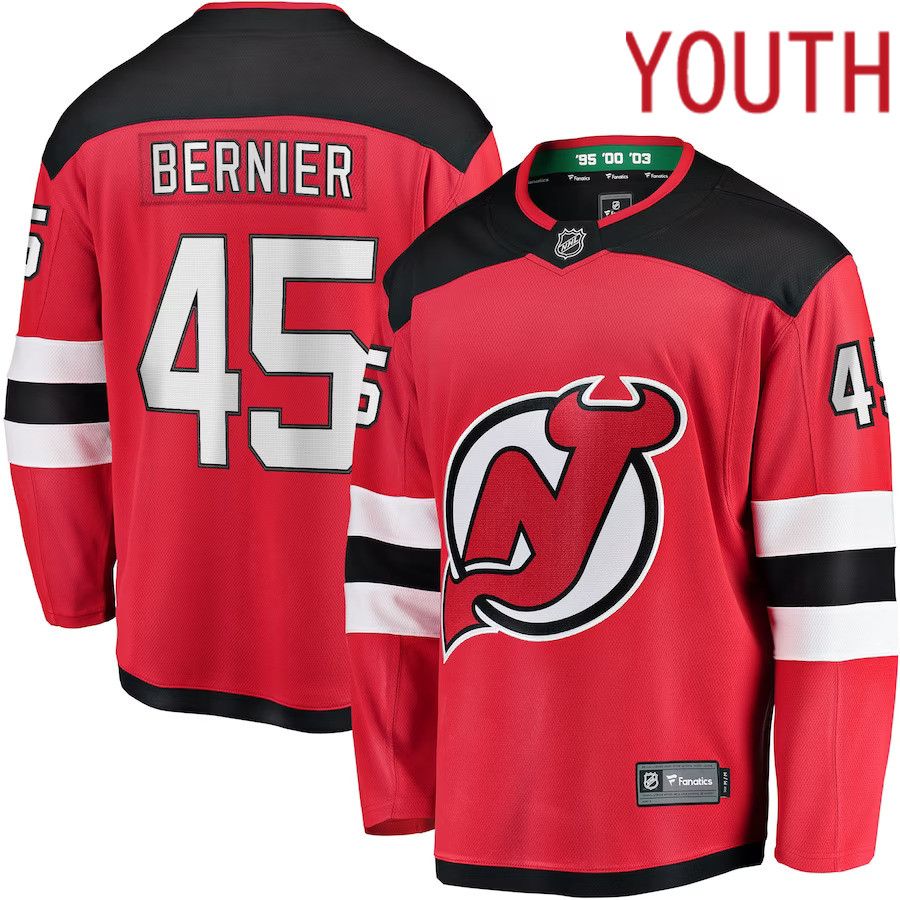 Youth New Jersey Devils #45 Jonathan Bernier Fanatics Branded Red Breakaway Player NHL Jersey-0